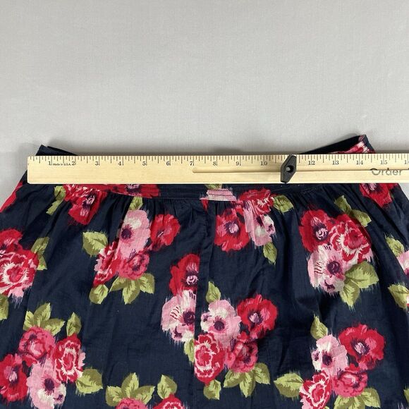 Heritage 1981 Pull On Full Mini Skirt Women’s M Blue Pink Floral Dbl Lined Vtg - Picture 7 of 12